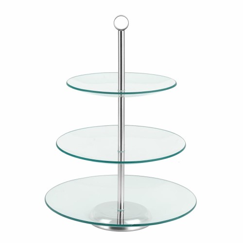 Patera szklana trzypoziomowa do ciast i owoców Carmen