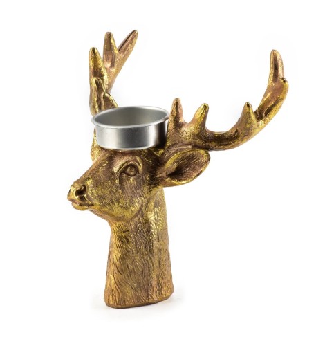 Świecznik dekoracyjny złota figurka Santa Lila Jeleń