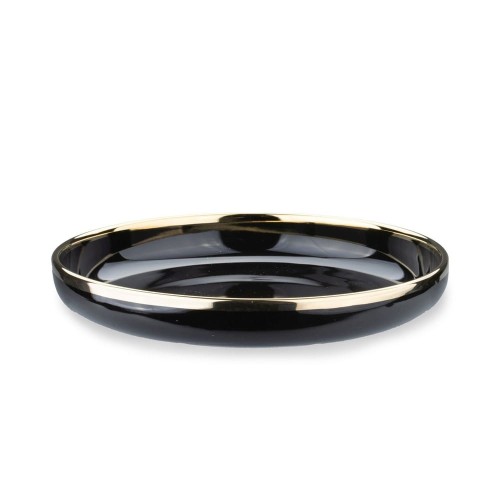 Porcelanowy talerz deserowy ze złotym rantem 19 cm