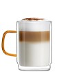 Komplet 2 szklanek z podwójną ścianką i złotym uchem 350 ml 10964