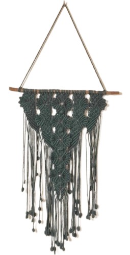 Makrama bawełniana butelkowa zieleń  stylu Rustic