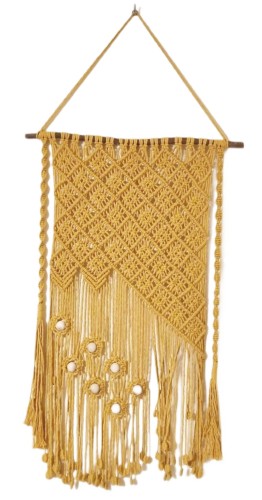 Makrama bawełniana musztardowa w stylu Rustic