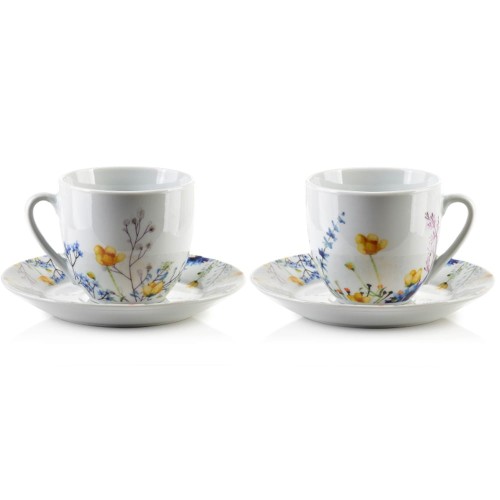 Komplet 6 filiżanek porcelanowych na prezent 250 ml