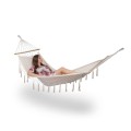 Hamak ogrodowy w stylu Boho Beżowy 300 cm 11651