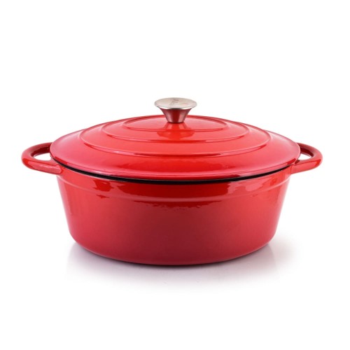 Żeliwna gęsiarka emaliowana Czerwona do pieczenia 4,7 L