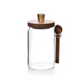 Szklany słoik kuchenny z drewnianą łyżką 730 ml 12076