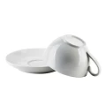 Filiżanka ze spodkiem do kawy i herbaty porcelanowa biała 220ml 13709