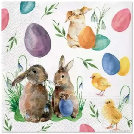 Serwetki na Wielkanoc zające i jajka stylowe i funkcjonalne