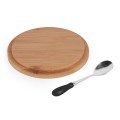 Cukiernica porcelanowa z bambusową pokrywką i łyżeczką 350ml czarna 14262