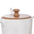 Cukierniczka i mlecznik porcelanowe białe w stojaku 2x 280 ml 3 elementy 15445