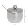 Cukiernica z łyżeczką i pokrywką ze stali nierdzewnej srebrna 560ml 15885