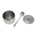 Cukiernica z łyżeczką i pokrywką ze stali nierdzewnej srebrna 560ml 15886