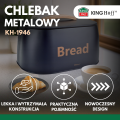 Chlebak metalowy z pokrywką na pieczywo ozdobny uchwyt czarny 16020