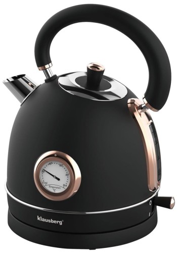 Czajnik elektryczny z termometrem stal nierdzewna elegancki czarny 1,8L