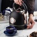 Czajnik elektryczny z termometrem stal nierdzewna elegancki czarny 1,8L 16048