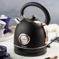 Czajnik elektryczny z termometrem stal nierdzewna elegancki czarny 1,8L 16050