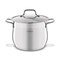 Garnek na indukcję stalowy z pokrywką szklaną srebrny 5,7L 16095