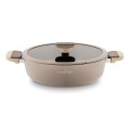 Patelnia na indukcję aluminiowa krótkie uchwyty z pokrywką 28cm 16217