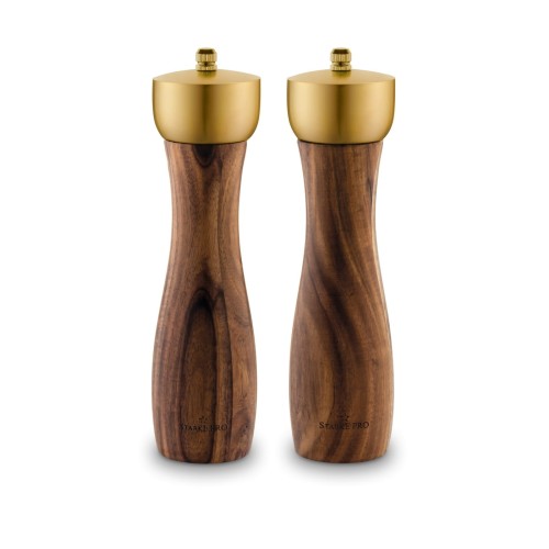 Zestaw 2 młynków ręcznych do soli i pieprzu akacjowe 21cm