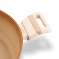 Patelnia na indukcję głęboka z pokrywką kremowa 28cm 16289