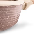 Patelnia na indukcję głęboka z pokrywką kremowa 28cm 16290