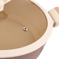 Patelnia na indukcję głęboka z pokrywką kremowa 28cm 16291
