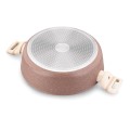 Patelnia na indukcję głęboka z pokrywką kremowa 28cm 16292