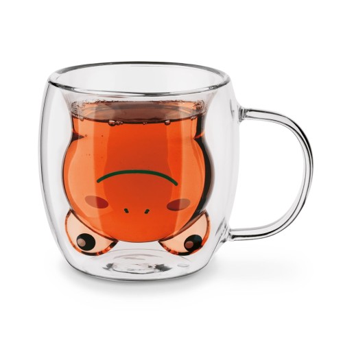 Szklanka termiczna do kawy i herbaty podwójne ścianki żabka 230ml