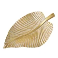 Taca dekoracyjna w kształcie liścia złota 35cm 16465