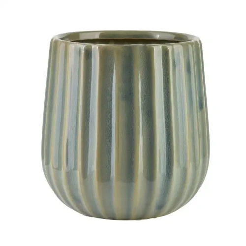 Osłonka doniczka nowoczesna ceramiczna turkusowa 16cm