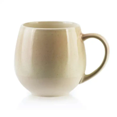 Kubek z uchem do kawy i herbaty porcelanowy beżowy 580ml