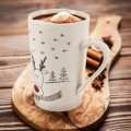 Kubek świąteczny porcelanowy renifer biały 430ml 16620
