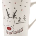 Kubek świąteczny porcelanowy renifer biały 430ml 16622