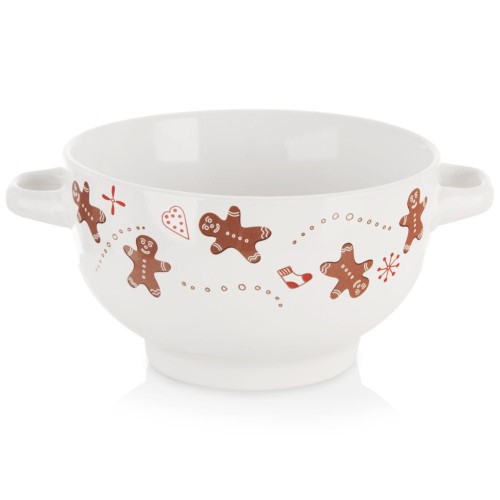 Miska bulionówka ceramiczna pierniki biała 750ml