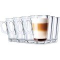 Zestaw 6 szklanek z uchwytem do herbaty i kawy latte 255ml 16674