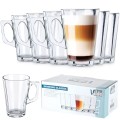 Zestaw 6 szklanek z uchwytem do herbaty i kawy latte 255ml 16682