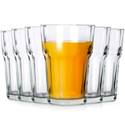 Zestaw sześciu szklanek do napojów eleganckie 360ml