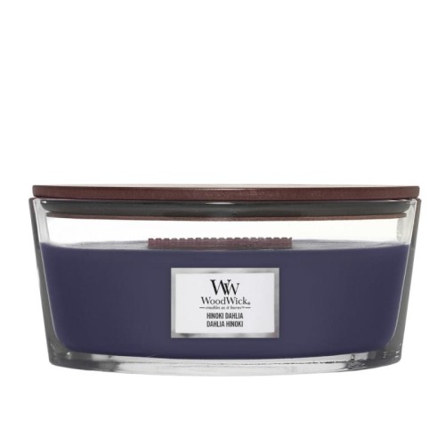 Świeca duża Woodwick Elipse Hinoki Dahlia 453 g
