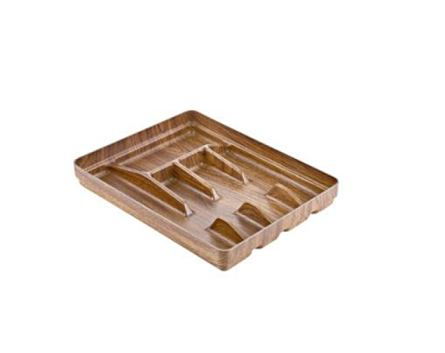 Wkład organizer do szuflady na sztućce brązowy 5 przegródek