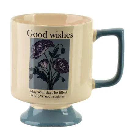 Kubek na stópce porcelanowy do kawy i herbaty elegancki 300ml