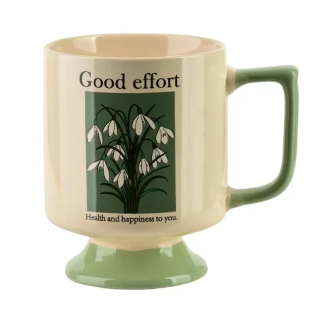 Kubek na stópce porcelanowy do kawy i herbaty elegancki 300ml