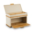Chlebak stalowy dwupoziomowy nowoczesny + schowek kremowy 17907