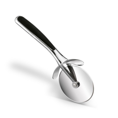 Metalowe radełko nóż do pizzy ze stali nierdzewnej srebrny