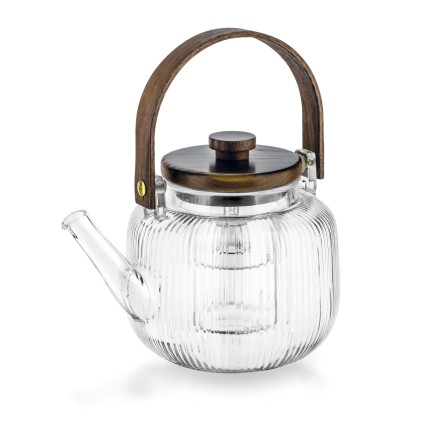 Dzbanek do herbaty borokrzemowy ze szklanym zaparzaczem 1L