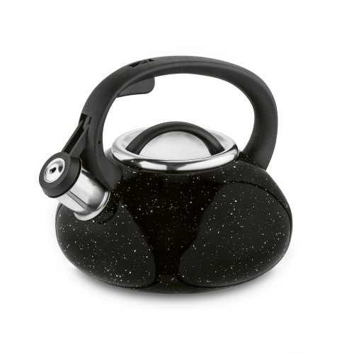 Czajnik nierdzewny z gwizdkiem na gaz indukcję czarny 2L