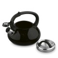 Czajnik nierdzewny z gwizdkiem na gaz indukcję czarny 2L 18047