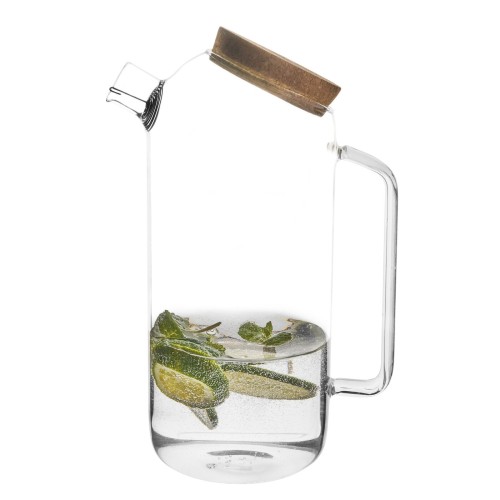 Dzbanek szklany ze spiralą filtrującą i korkową pokrywą 1,7L