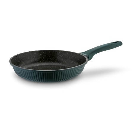 Patelnia na indukcję gaz marmurowa aluminiowa zielona 28cm