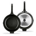 Patelnia WOK aluminiowa na indukcję gaz z pokrywką szklaną 32cm 18173