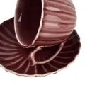 Filiżanka ze spodkiem do kawy i herbaty porcelanowa bordowa 300ml 18208